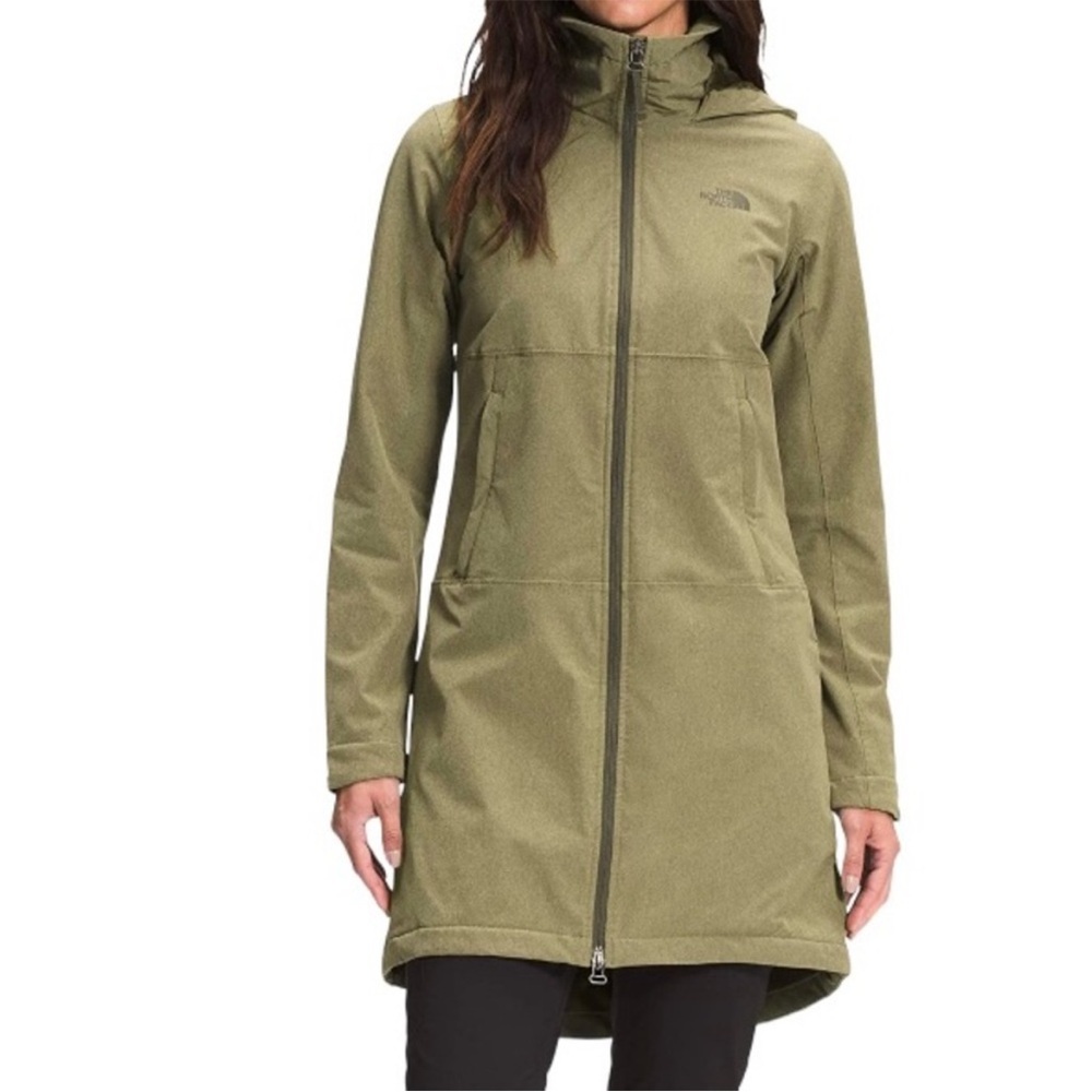 THE NORTH FACE Hooded Shelbe Raschel Parka Length Coat Olive Green Heather XS - Picture 7 of 7